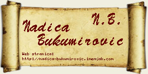 Nadica Bukumirović vizit kartica